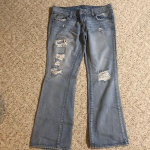 AEO slim boot distressed